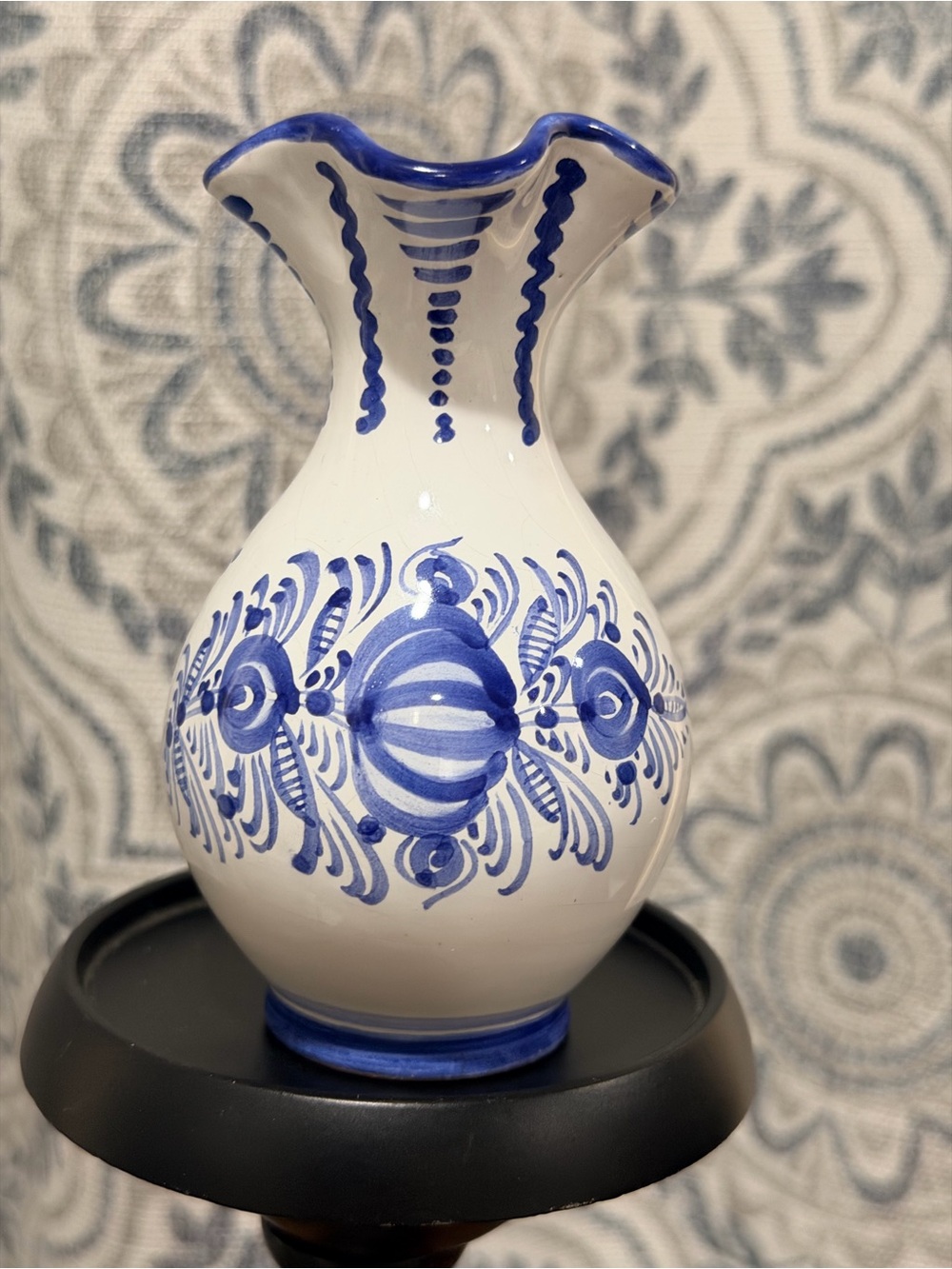 White Delft Blue or Gzhel  Vase.